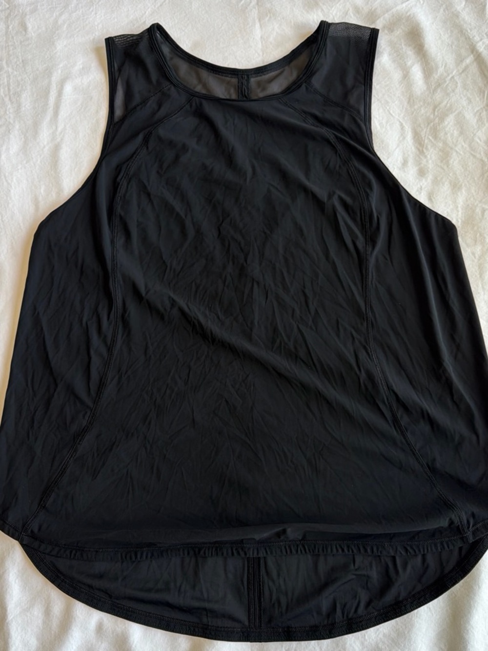 lululemon athletica Black Mesh-Detail Athletic Tank Top
